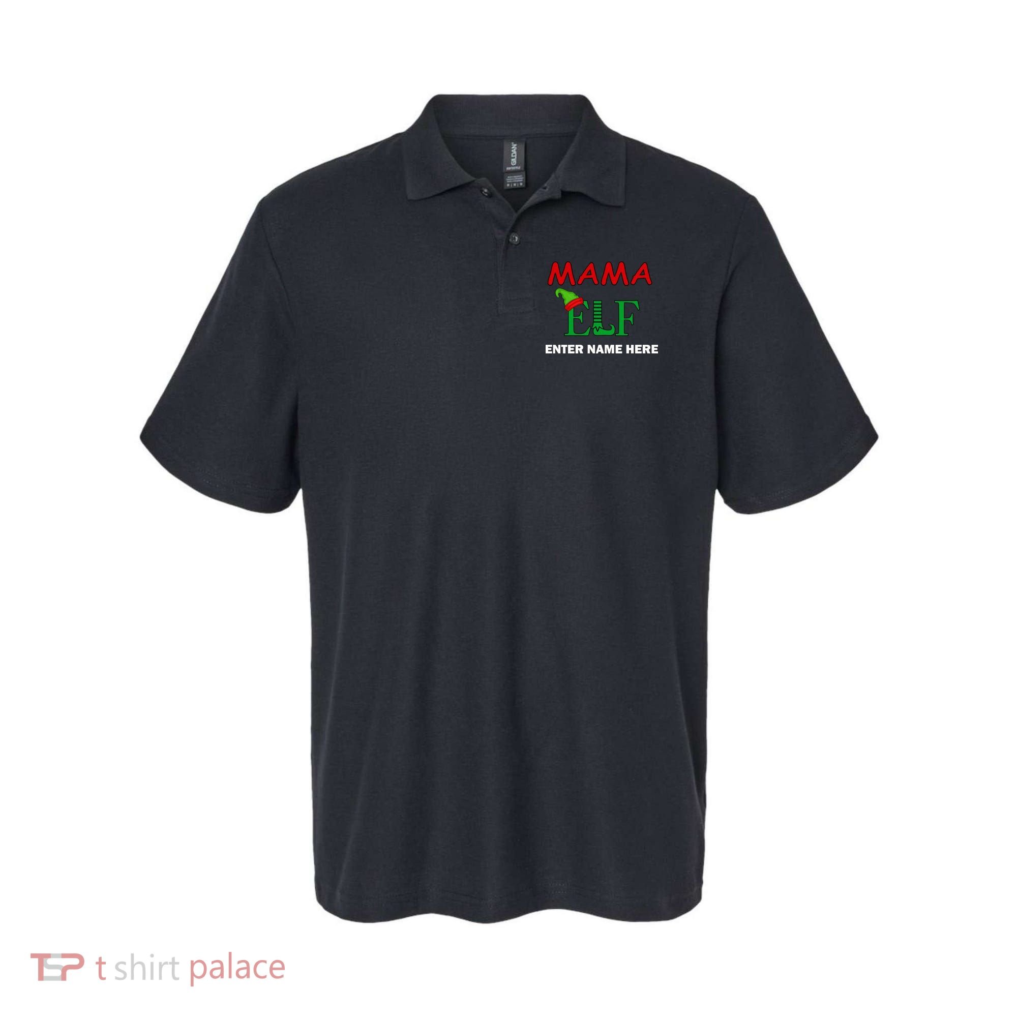 Personalize Mama Elf Custom Family Matching Christmas Polo