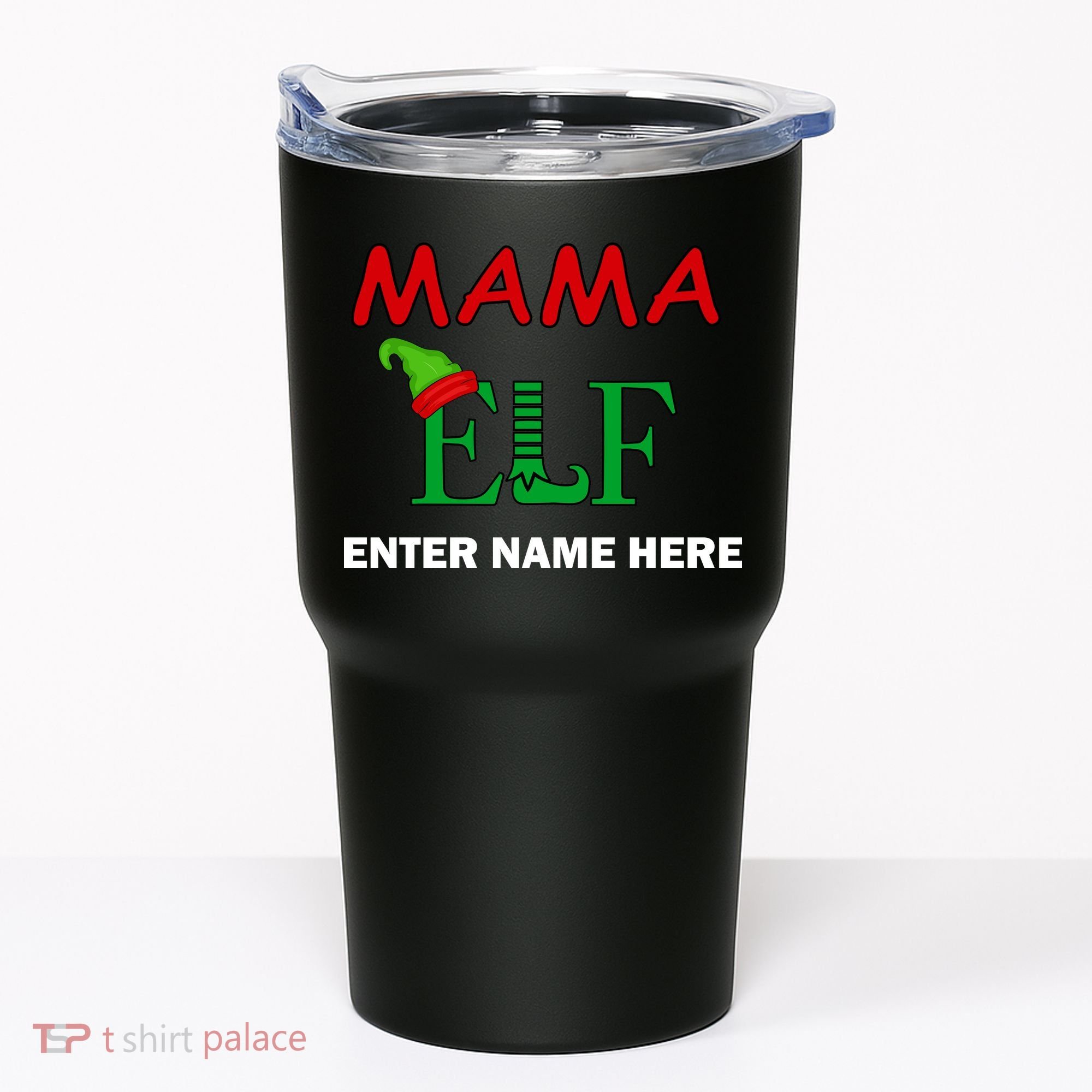 Personalize Mama Elf Custom Family Matching Christmas Tumbler