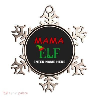 Personalize Mama Elf Custom Family Matching Christmas Ornament