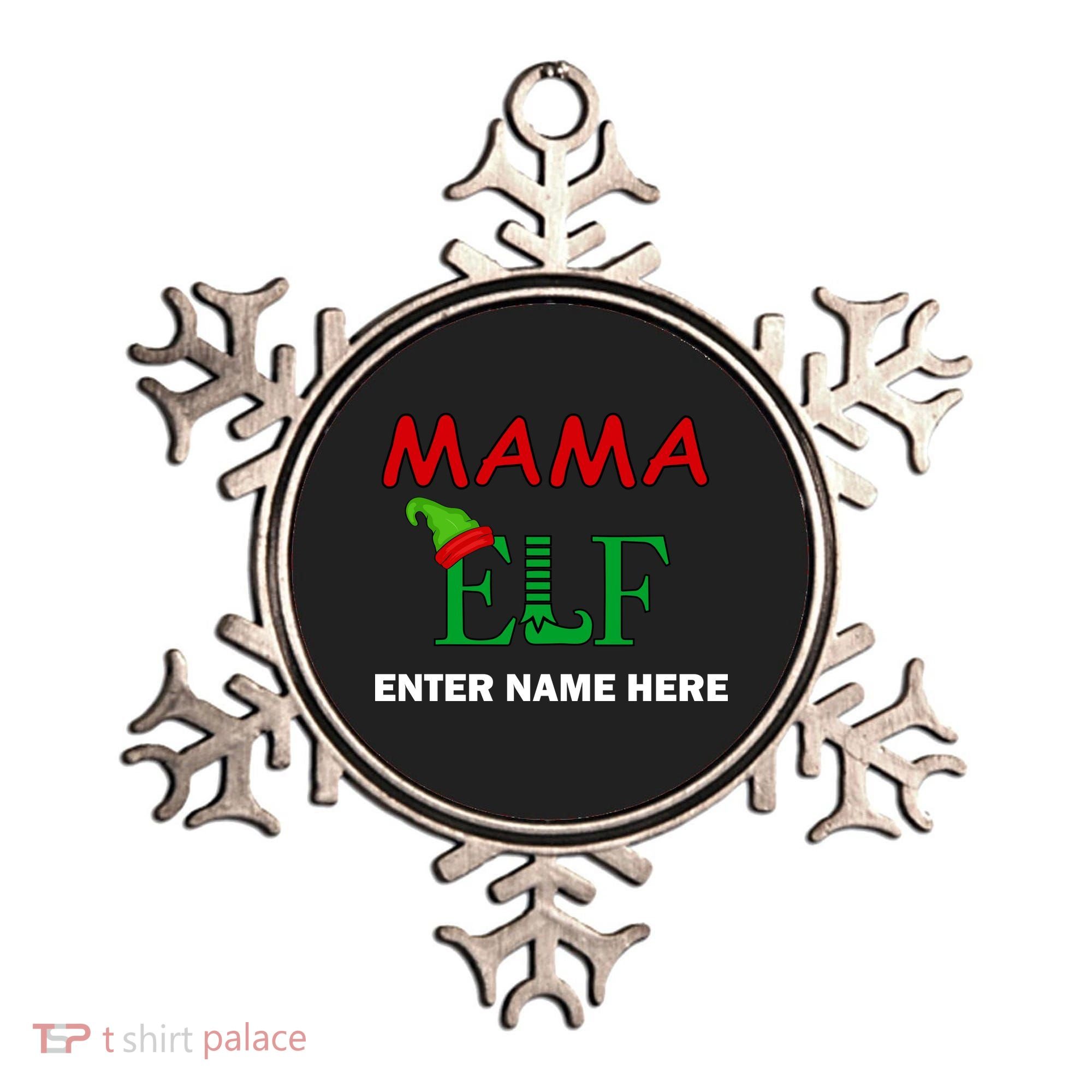 Personalize Mama Elf Custom Family Matching Christmas Ornament