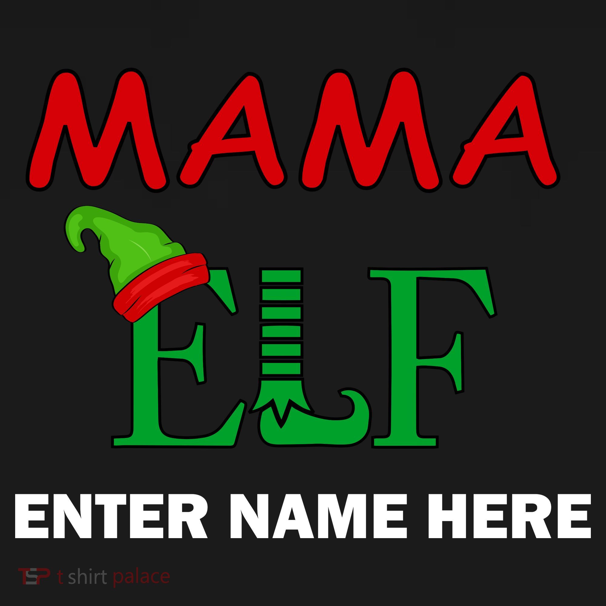 Personalize Mama Elf Custom Family Matching Christmas Women's Tank Top
