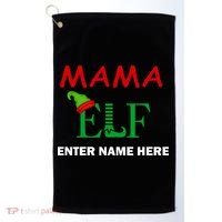 Personalize Mama Elf Custom Family Matching Christmas Golf Towel thumb 0