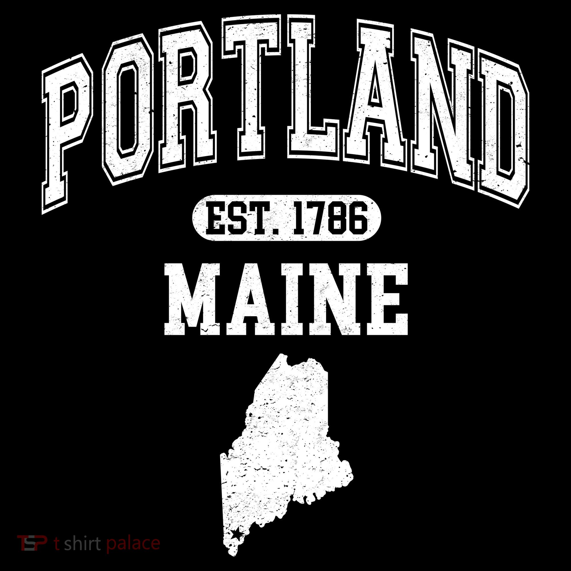 Portland Maine Est 1786 Varsity Women's Hoodie