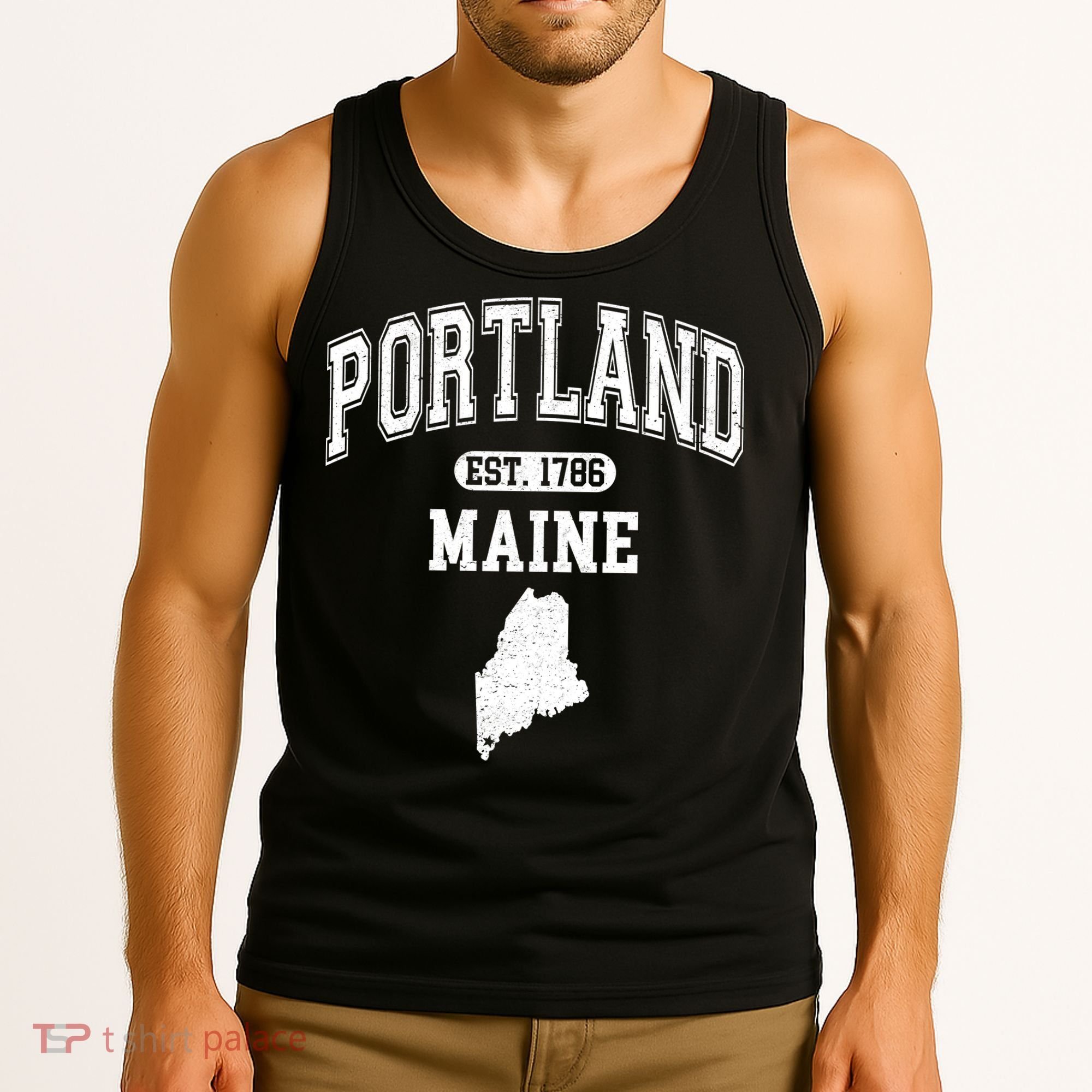 Portland Maine Est 1786 Varsity Tank Top