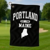 Portland Maine Est 1786 Varsity Golf Towel thumb 1