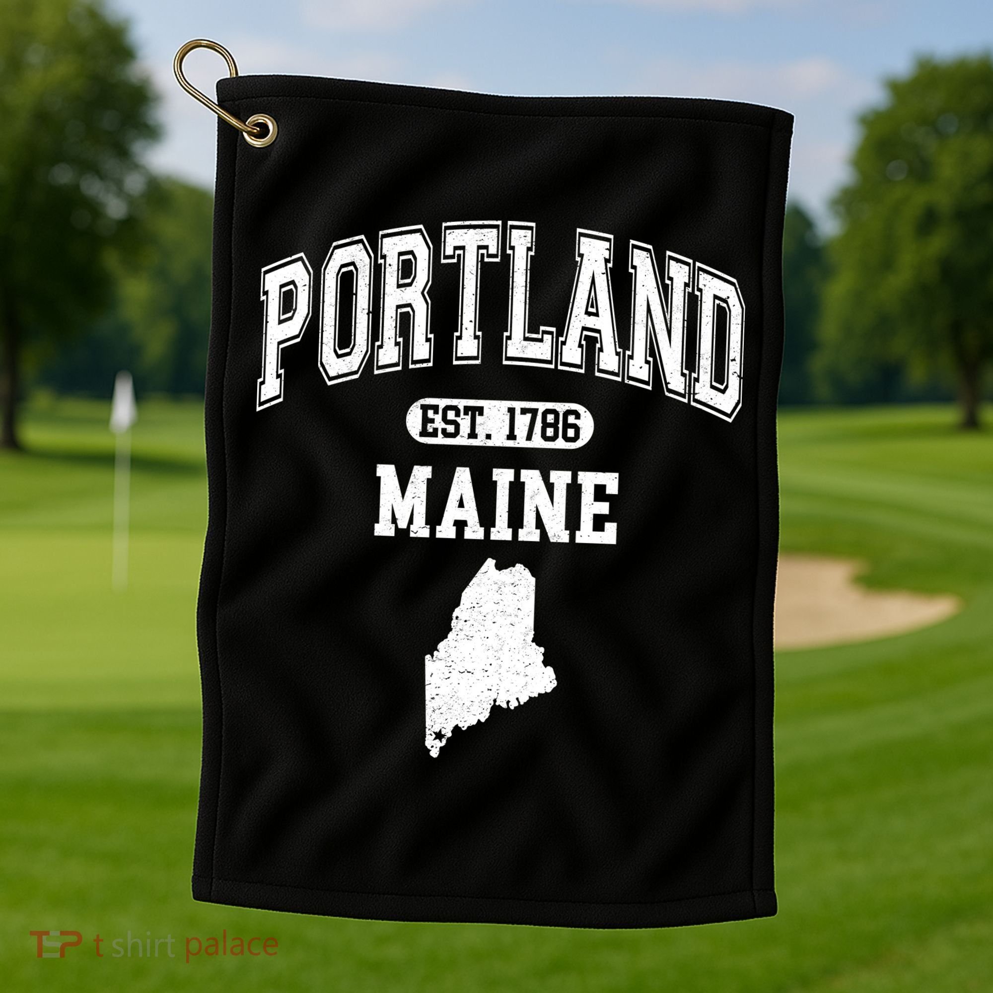 Portland Maine Est 1786 Varsity Golf Towel