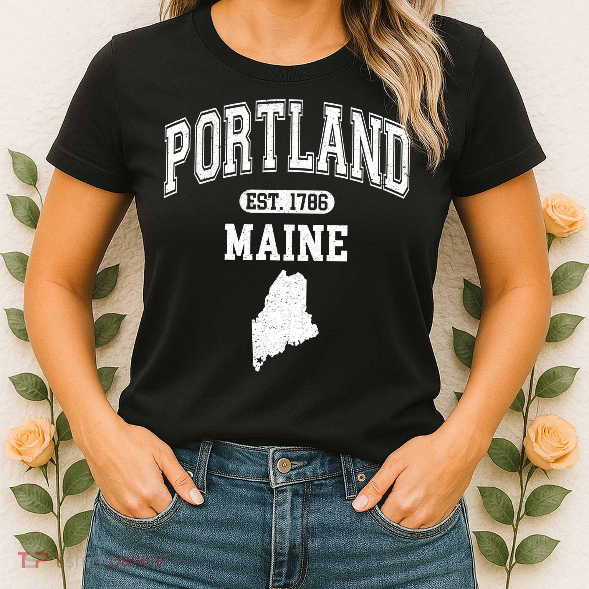 Portland Maine Est 1786 Varsity Women's T-Shirt