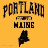 Portland Maine Est 1786 Varsity Long Sleeve Shirt thumb 2