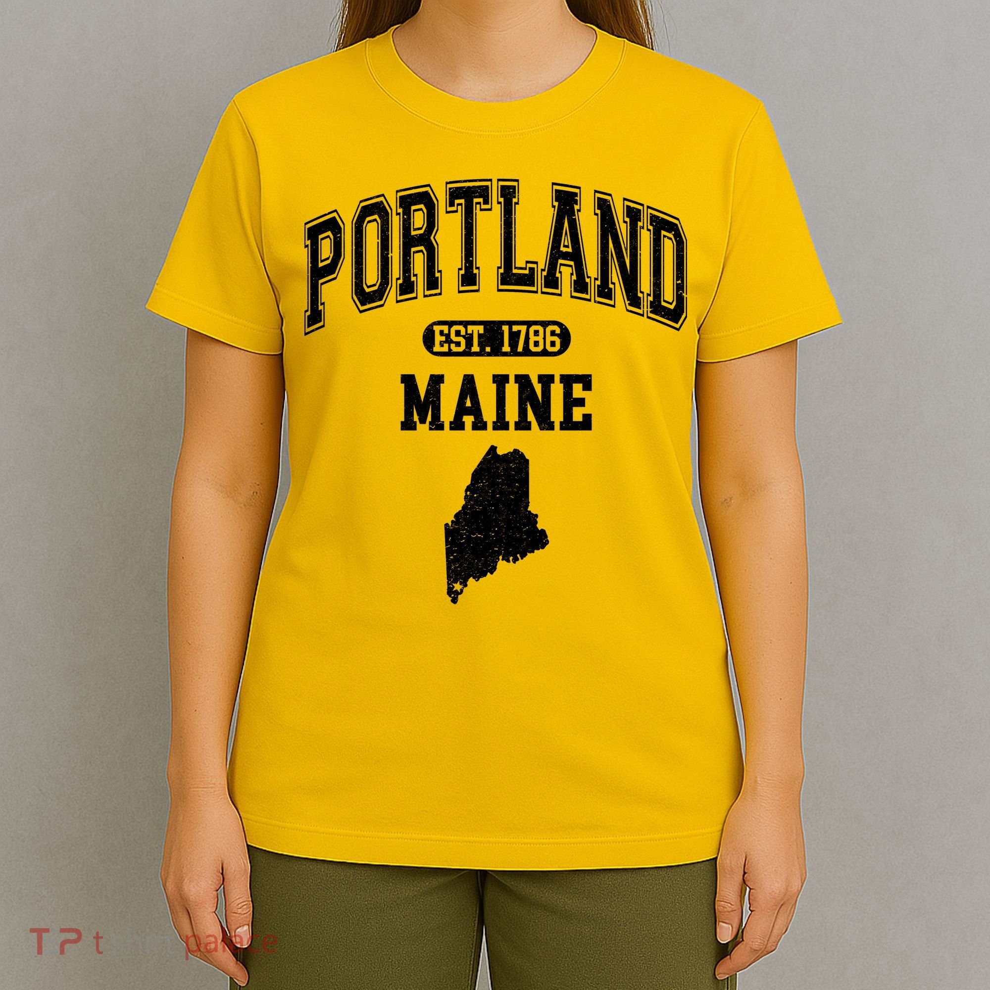 Portland Maine Est 1786 Varsity T-Shirt