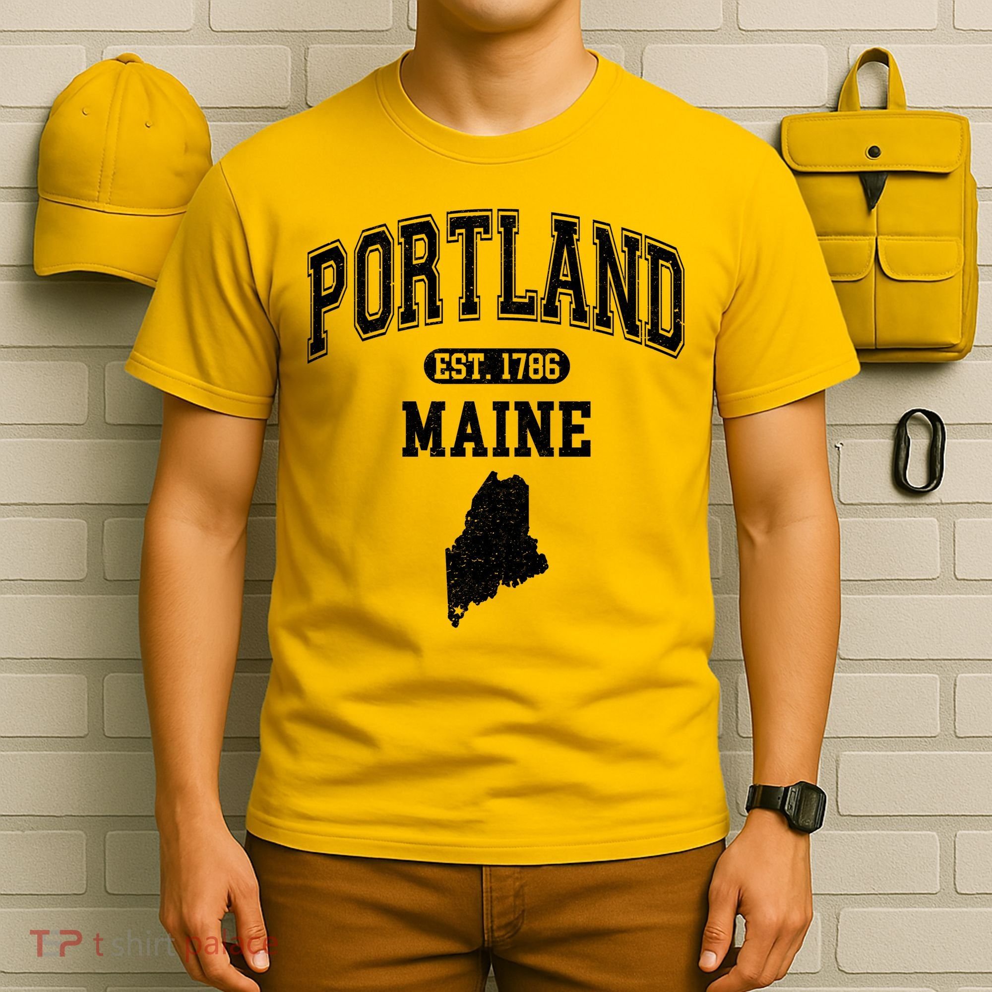 Portland Maine Est 1786 Varsity T-Shirt