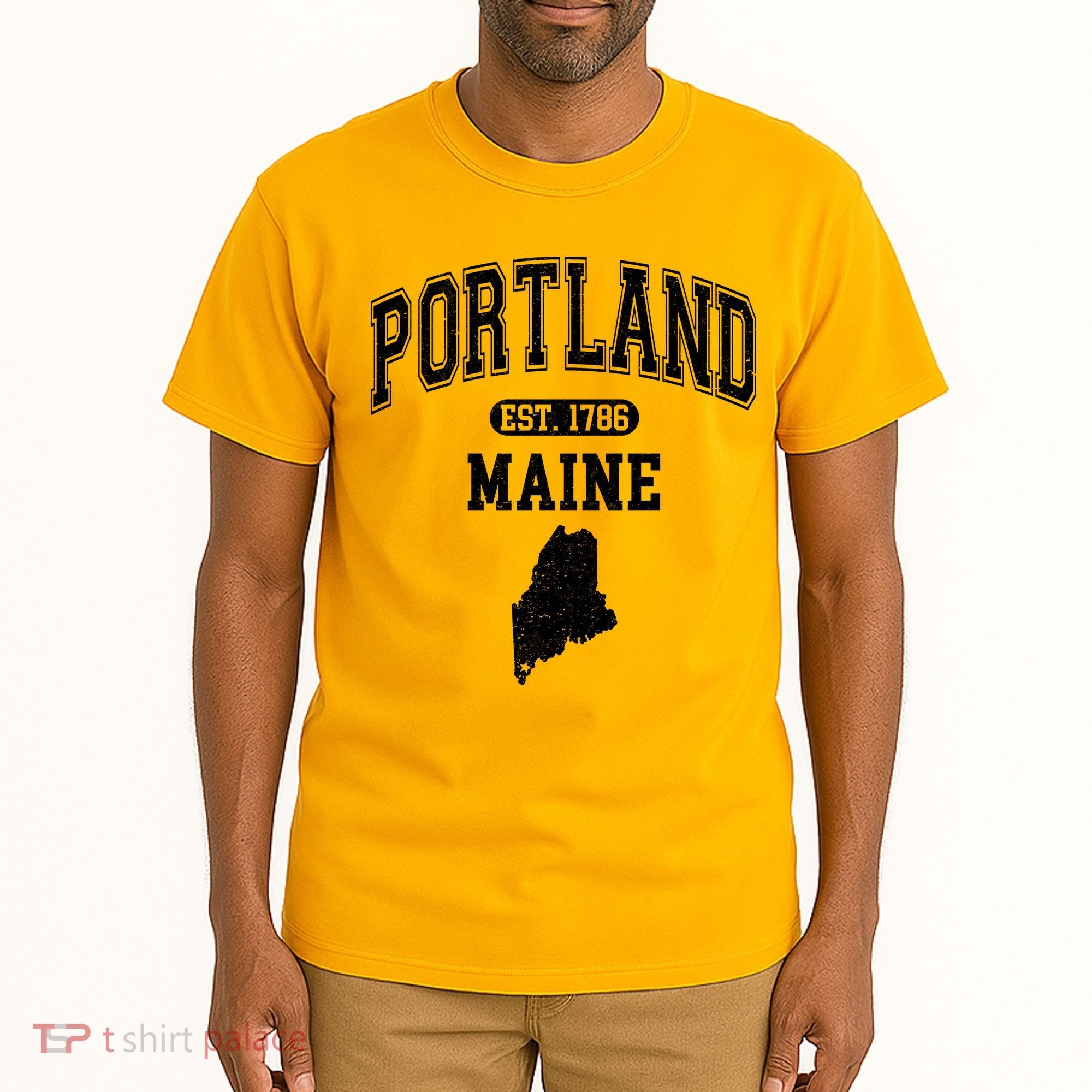 Portland Maine Est 1786 Varsity Tall T-Shirt
