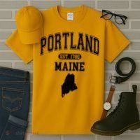 Portland Maine Est 1786 Varsity Tall T-Shirt thumb 3