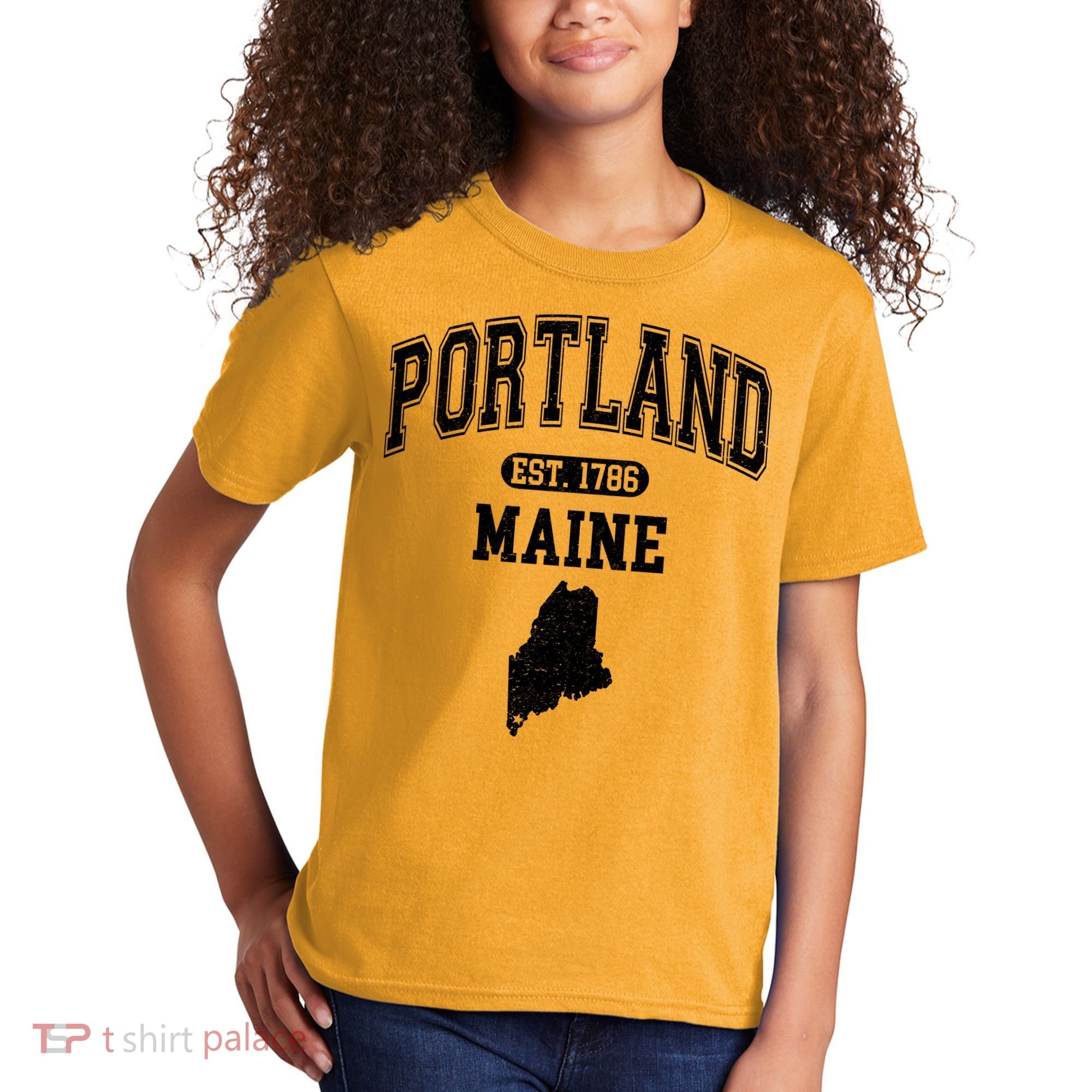 Portland Maine Est 1786 Varsity Kids T-Shirt