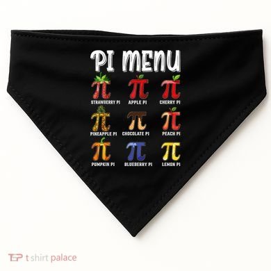 Pi Menu Funny Pi 3.14 Math Teacher Pie Menu Mathematics USA-Made Doggie Bandana