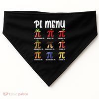 Pi Menu Funny Pi 3.14 Math Teacher Pie Menu Mathematics USA-Made Doggie Bandana thumb 0