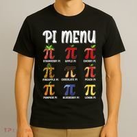 Pi Menu Funny Pi 3.14 Math Teacher Pie Menu Mathematics T-Shirt thumb 3