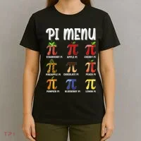 Pi Menu Funny Pi 3.14 Math Teacher Pie Menu Mathematics T-Shirt thumb 4