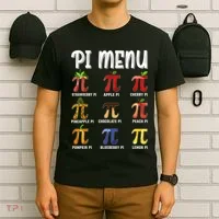 Pi Menu Funny Pi 3.14 Math Teacher Pie Menu Mathematics T-Shirt thumb 6