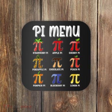 Pi Menu Funny Pi 3.14 Math Teacher Pie Menu Mathematics Coaster