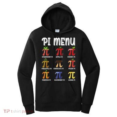 Pi Menu Funny Pi 3.14 Math Teacher Pie Menu Mathematics Women's Hoodie