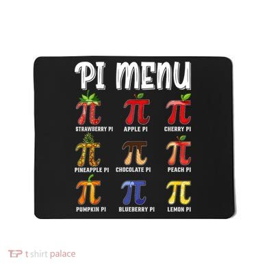 Pi Menu Funny Pi 3.14 Math Teacher Pie Menu Mathematics Mousepad
