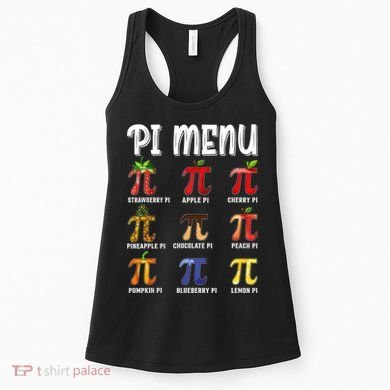 Pi Menu Funny Pi 3.14 Math Teacher Pie Menu Mathematics Women's Tank Top