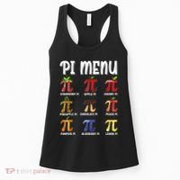 Pi Menu Funny Pi 3.14 Math Teacher Pie Menu Mathematics Women's Tank Top thumb 0