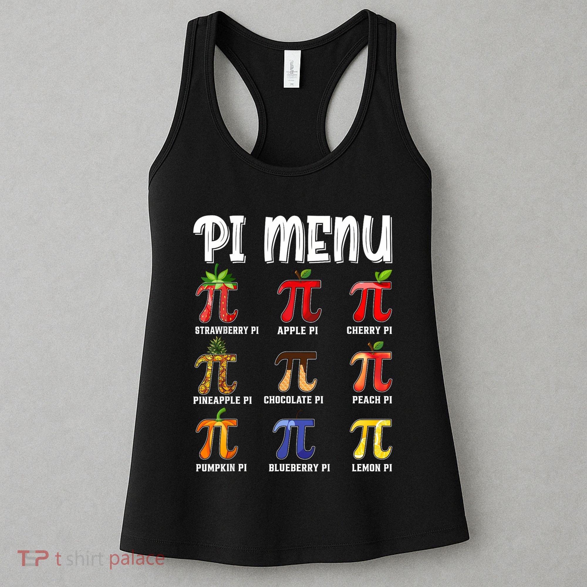 Pi Menu Funny Pi 3.14 Math Teacher Pie Menu Mathematics Women's Tank Top