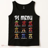 Pi Menu Funny Pi 3.14 Math Teacher Pie Menu Mathematics Tank Top thumb 2