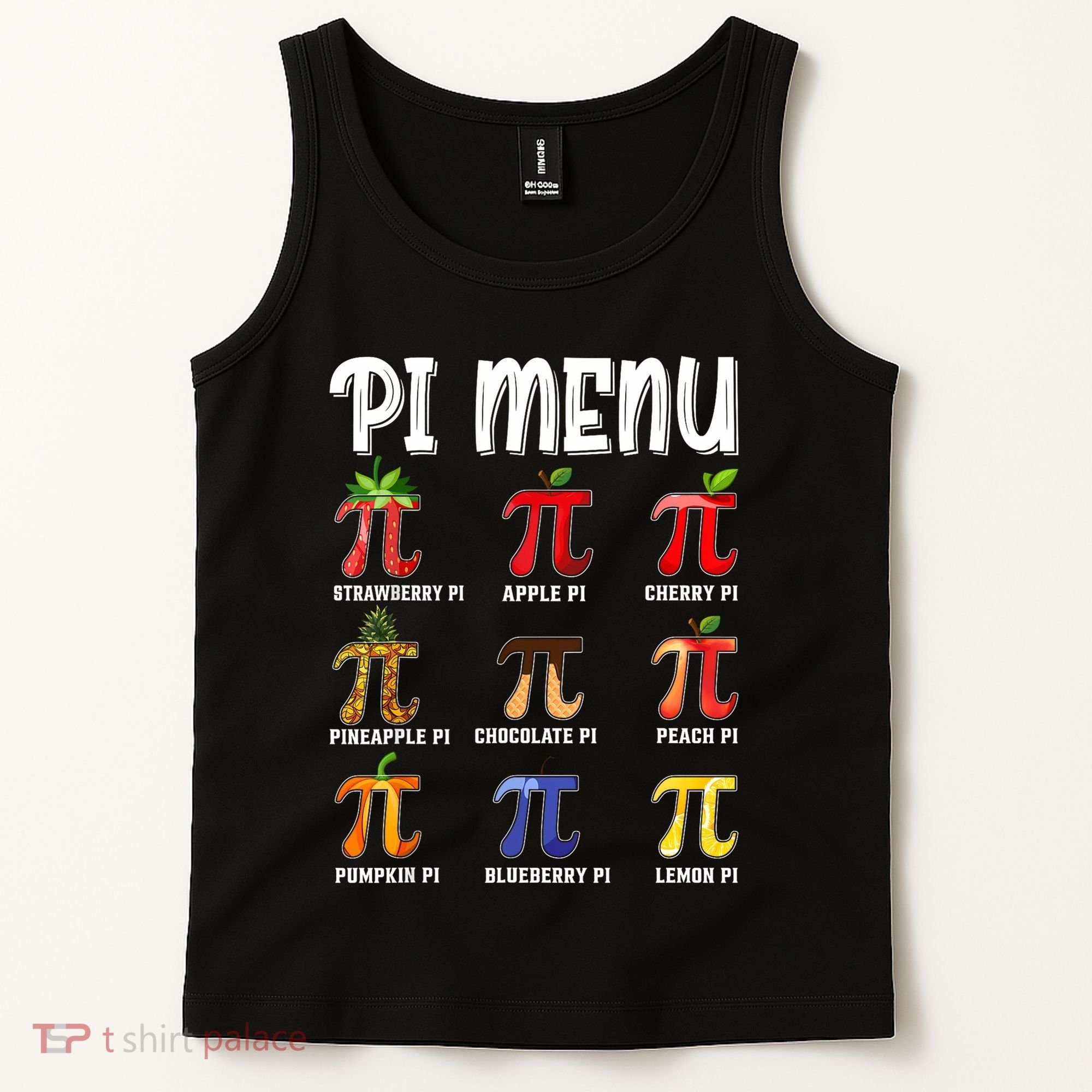 Pi Menu Funny Pi 3.14 Math Teacher Pie Menu Mathematics Tank Top