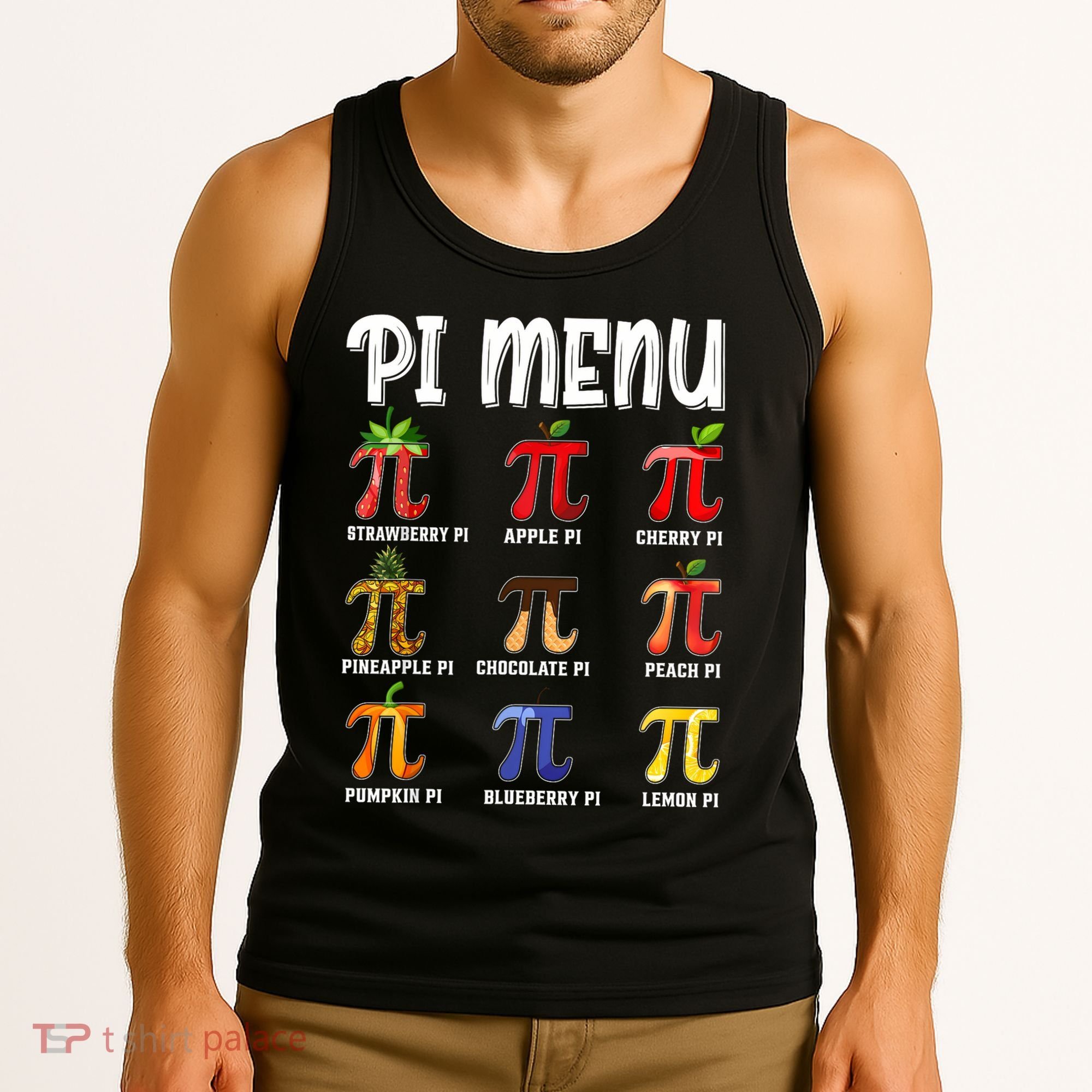 Pi Menu Funny Pi 3.14 Math Teacher Pie Menu Mathematics Tank Top