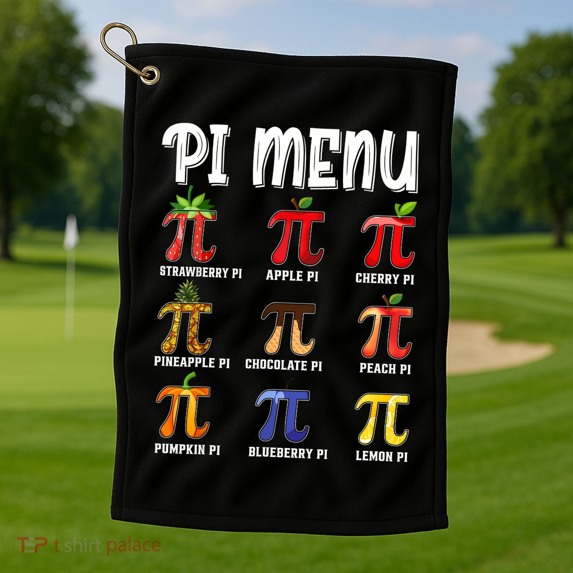Pi Menu Funny Pi 3.14 Math Teacher Pie Menu Mathematics Golf Towel