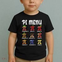 Pi Menu Funny Pi 3.14 Math Teacher Pie Menu Mathematics Toddler T-Shirt thumb 2