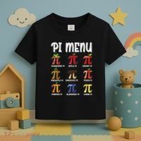 Pi Menu Funny Pi 3.14 Math Teacher Pie Menu Mathematics Toddler T-Shirt thumb 3