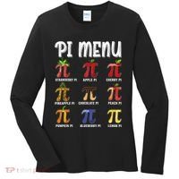 Pi Menu Funny Pi 3.14 Math Teacher Pie Menu Mathematics Women's Long Sleeve Shirt thumb 0