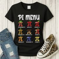 Pi Menu Funny Pi 3.14 Math Teacher Pie Menu Mathematics Women's T-Shirt thumb 3