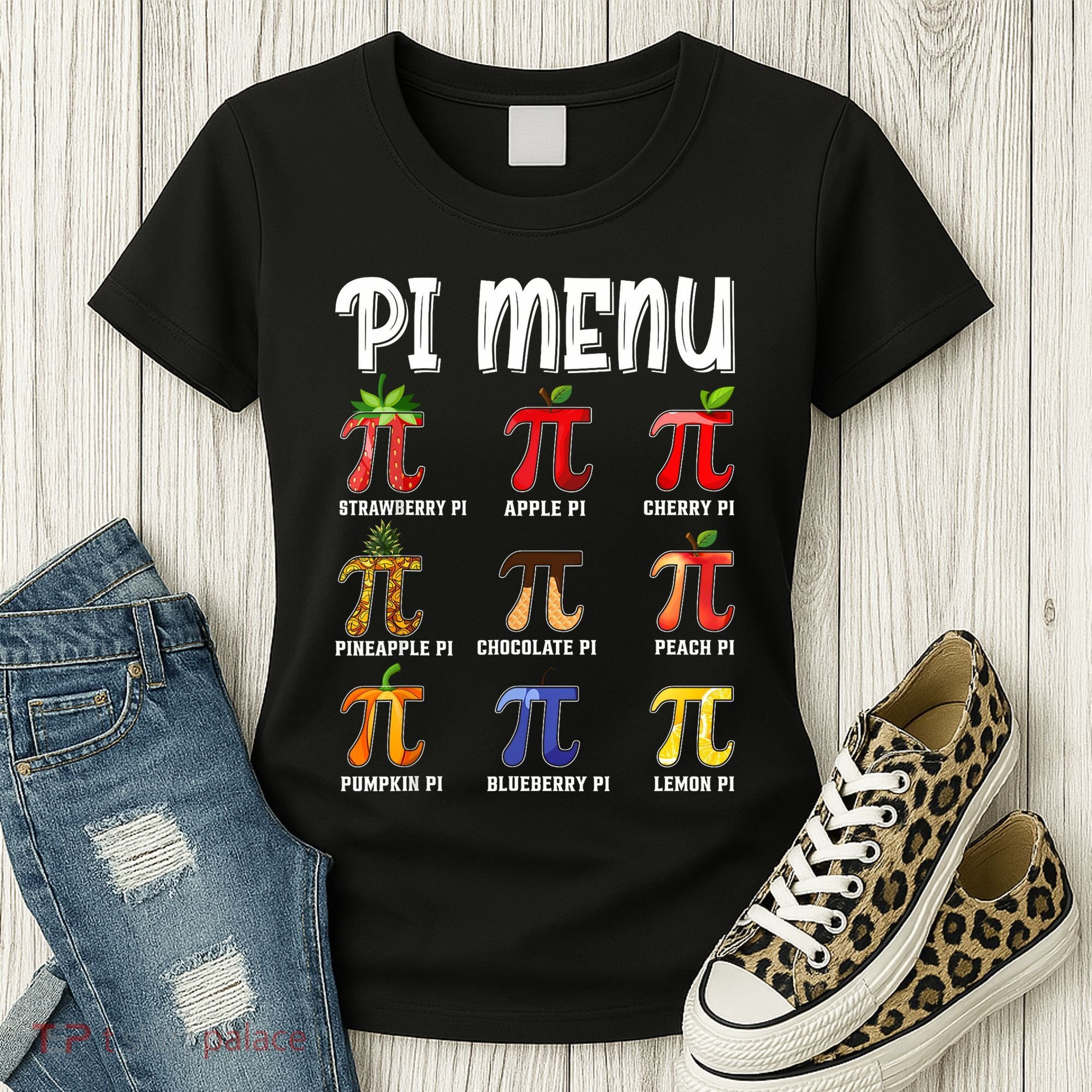Pi Menu Funny Pi 3.14 Math Teacher Pie Menu Mathematics Women's T-Shirt