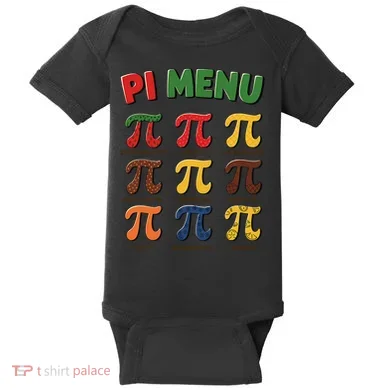 Pie Menu Funny Pi Day Pi 3 Baby Bodysuit