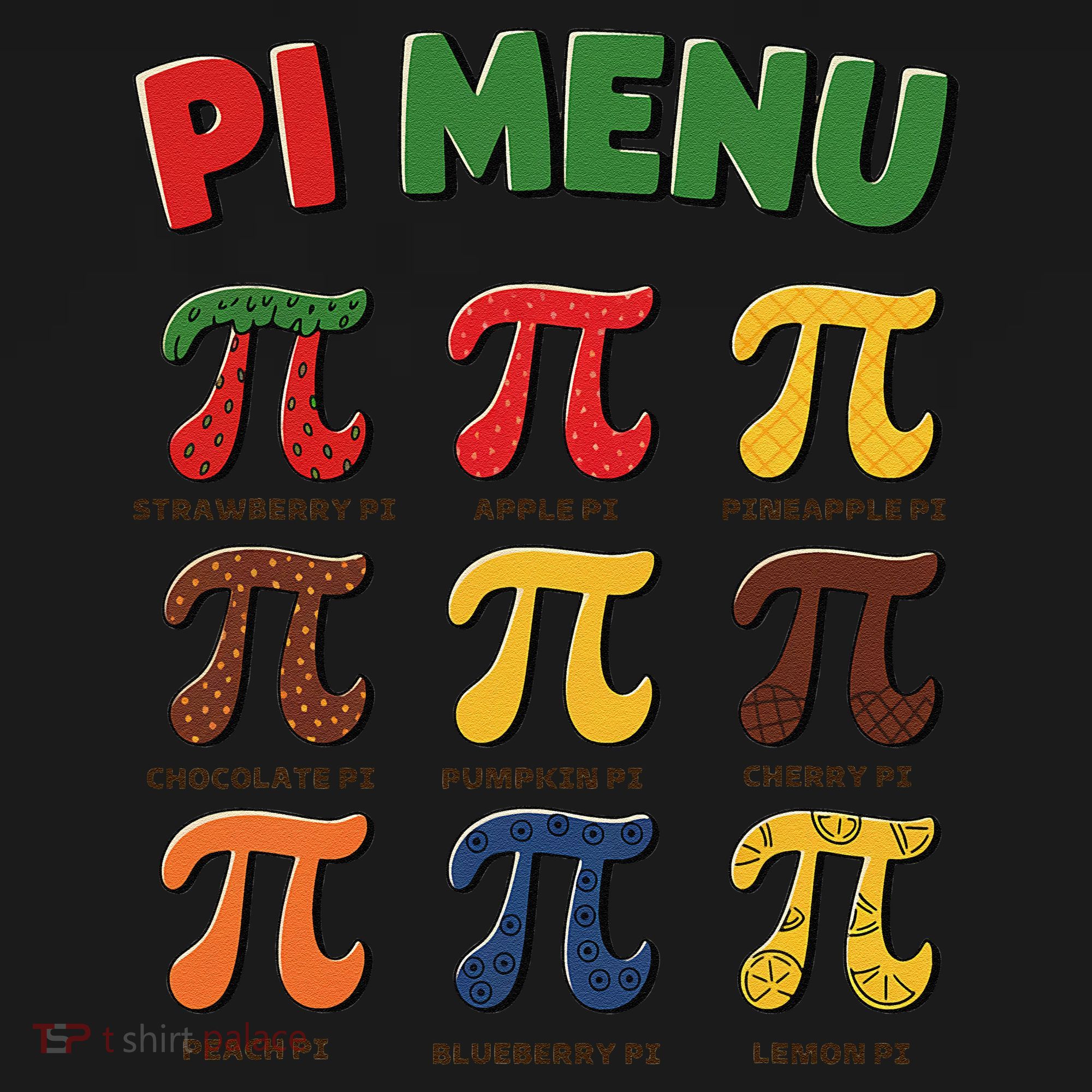 Pie Menu Funny Pi Day Pi 3 Tank Top