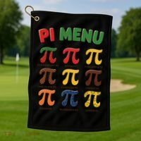 Pie Menu Funny Pi Day Pi 3 Golf Towel thumb 1