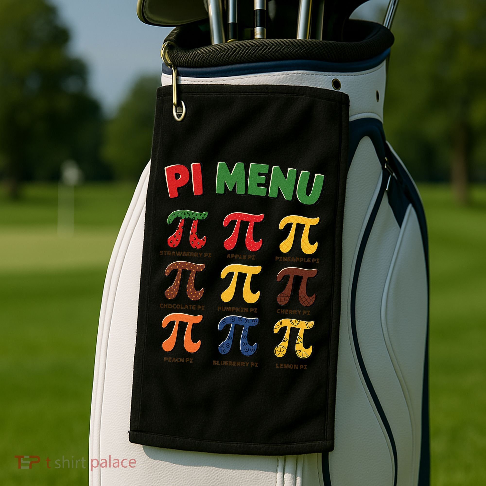 Pie Menu Funny Pi Day Pi 3 Golf Towel