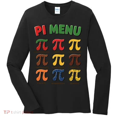 Pie Menu Funny Pi Day Pi 3 Women's Long Sleeve Shirt