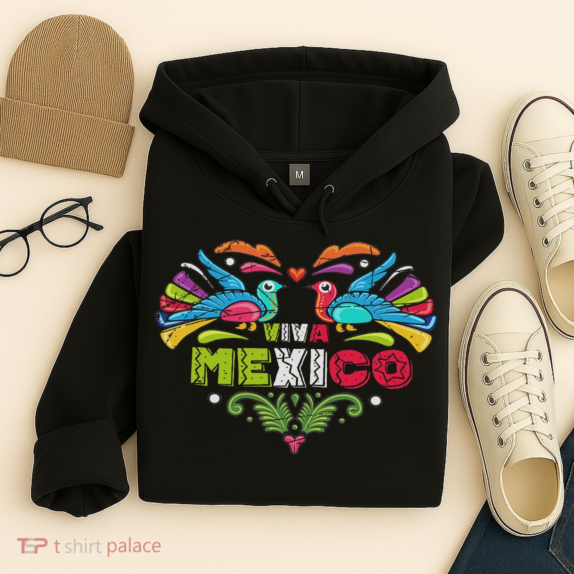 Proud Mexican Flag Peacock Animal Gift Viva Mexico Hoodie