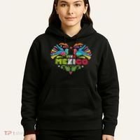 Proud Mexican Flag Peacock Animal Gift Viva Mexico Hoodie thumb 5