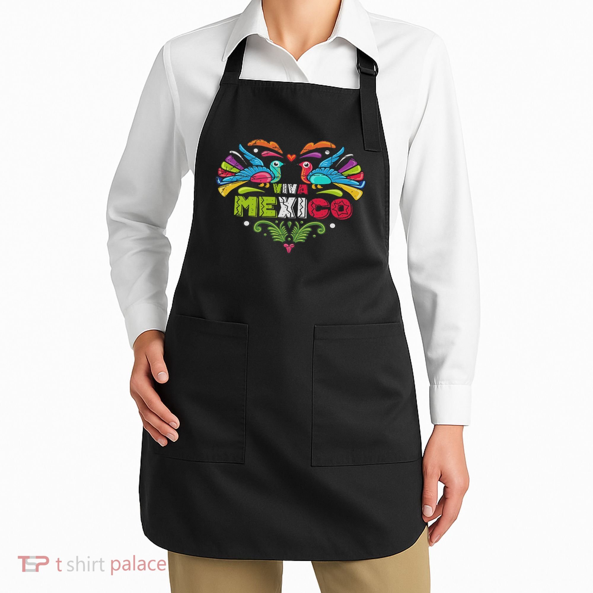 Proud Mexican Flag Peacock Animal Gift Viva Mexico Apron