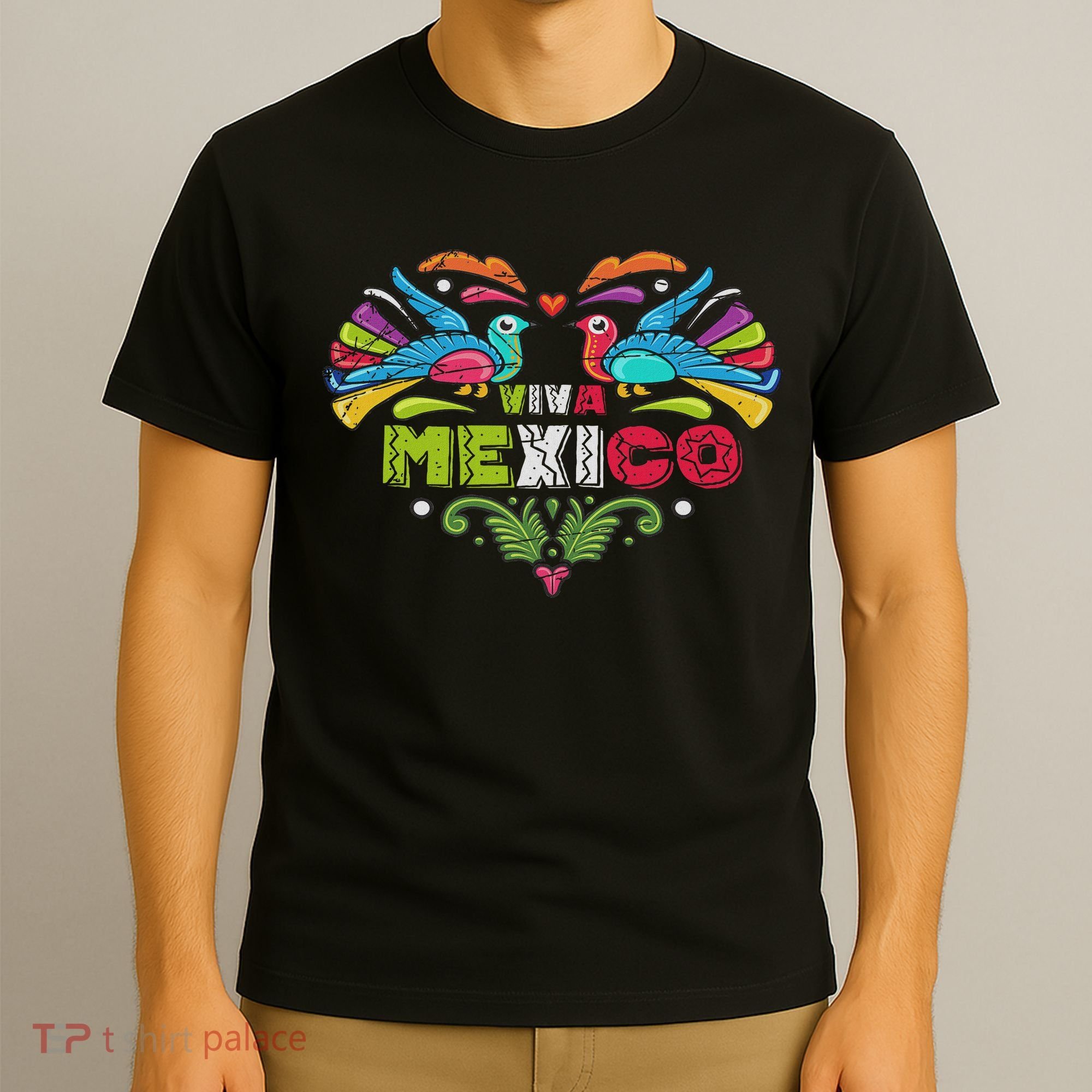 Proud Mexican Flag Peacock Animal Gift Viva Mexico T-Shirt