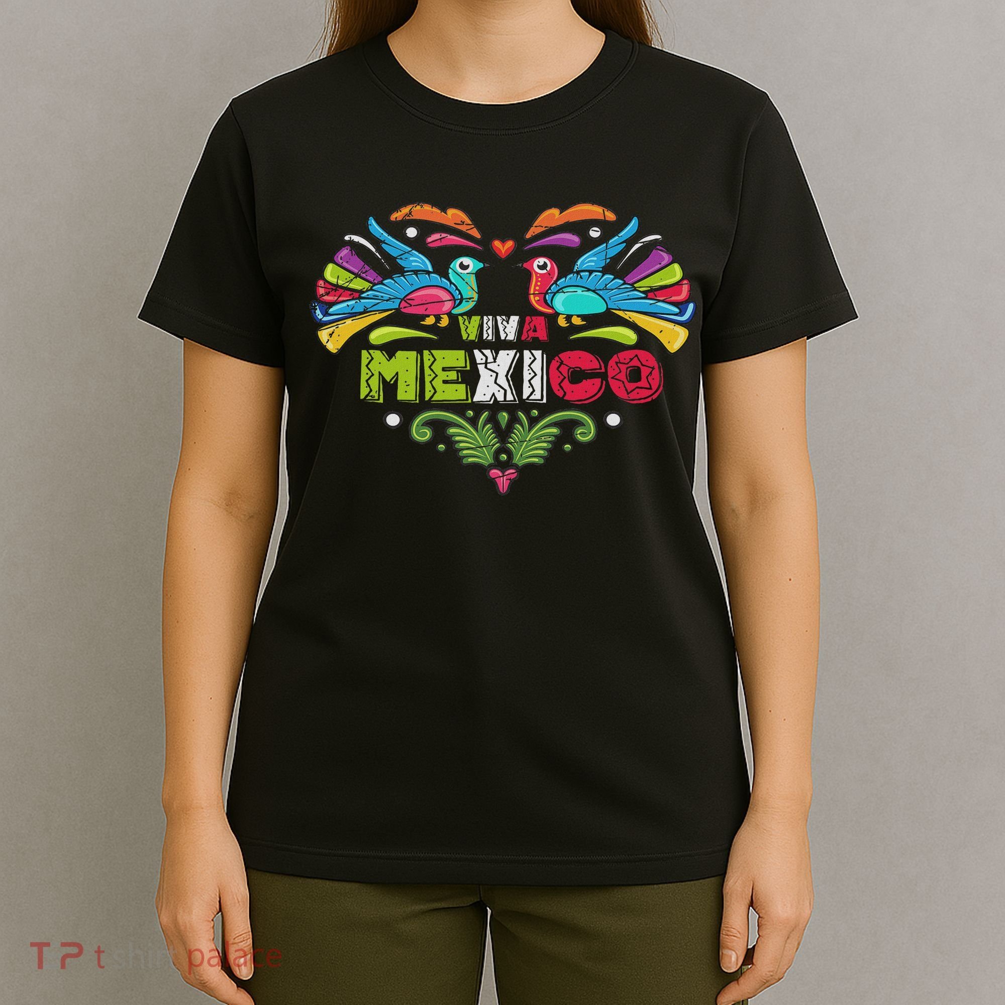 Proud Mexican Flag Peacock Animal Gift Viva Mexico T-Shirt
