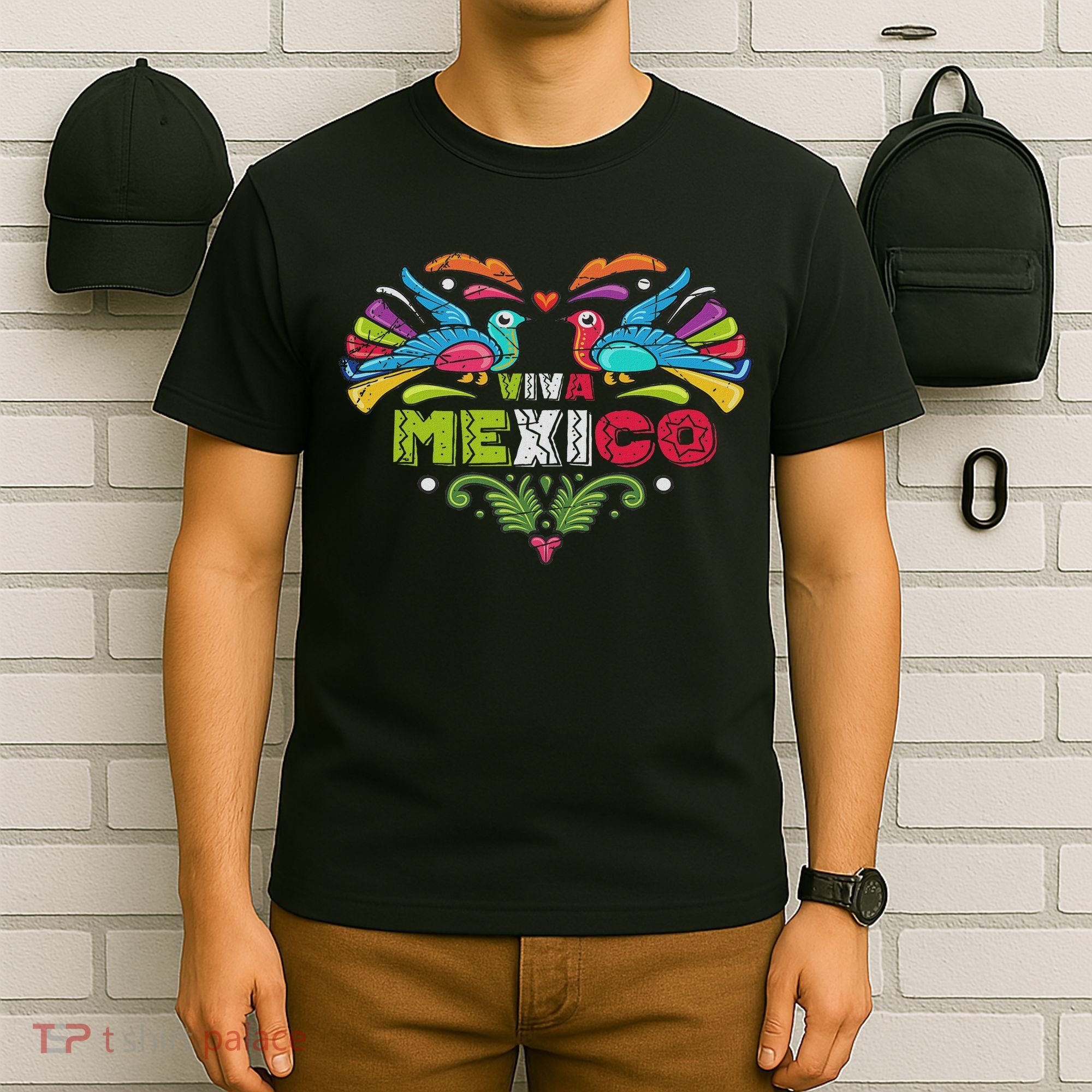 Proud Mexican Flag Peacock Animal Gift Viva Mexico T-Shirt