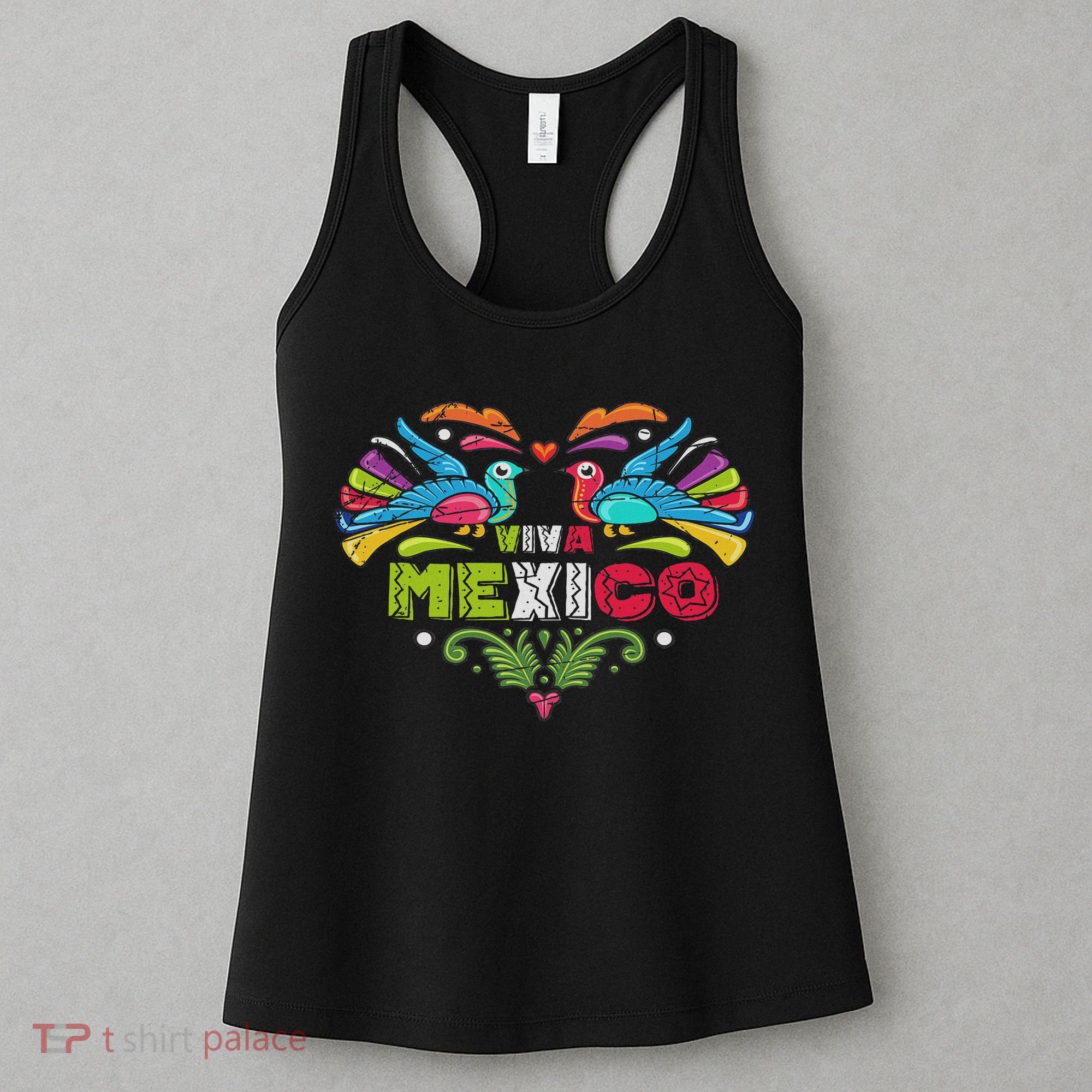 Proud Mexican Flag Peacock Animal Gift Viva Mexico Women's Tank Top