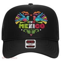 Proud Mexican Flag Peacock Animal Gift Viva Mexico Hat thumb 0